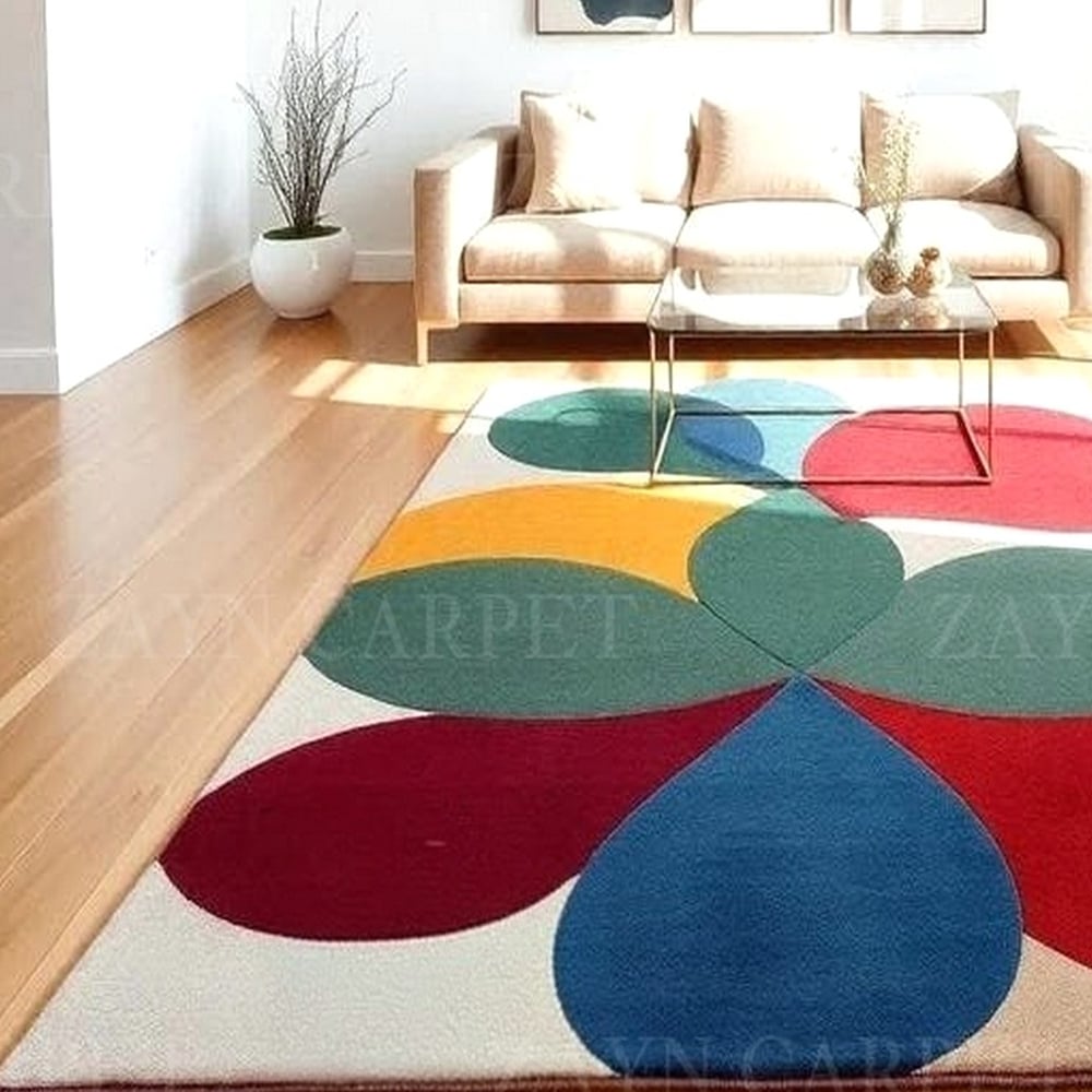 Handcrafted Floral Abstract Multicolor Living Room Rug